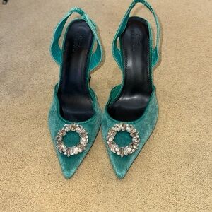 Asos suede green heels